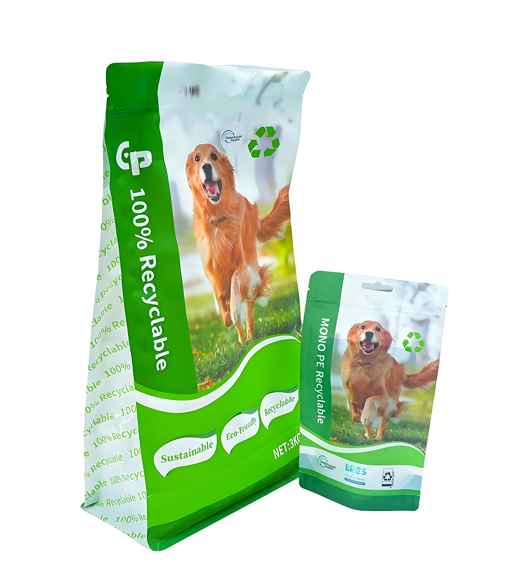 Recycelbare Stand -up -Beutel f&uuml;r Premium -Haustiernahrung